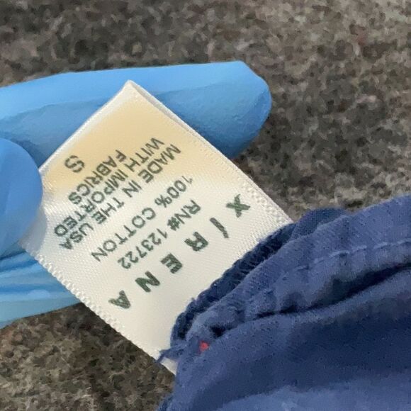 Xirena Ella Dress 100% Cotton Long Sleeve Tired Cobalt Blue Midi Size Small - Picture 9 of 11